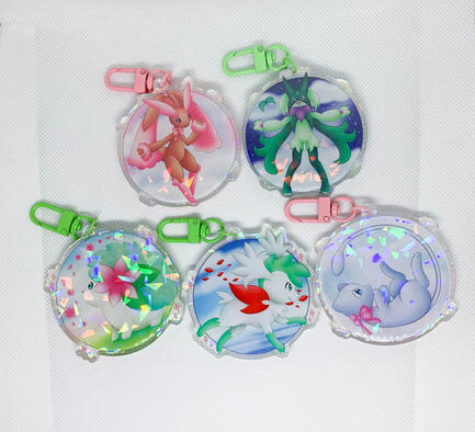 Shaymin, Lopunny, Meowscarada (back shiny)